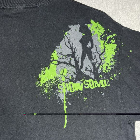 VTG Skin Industries Shirt Men’s Large Black Y2K Gothic BaGrunge AOP Double-Sided - Picture 8 of 10